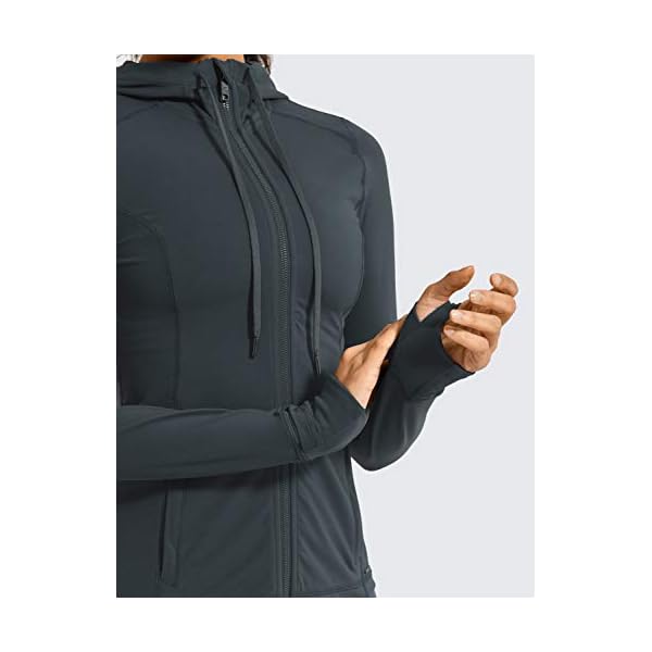 CRZ-YOGA-Womens-Brushed-Full-Zip-Hoodie-Jacket-Sportswear-Hooded-Workout-Track-Running-Jacket-with-Zip-Pockets CRZ YOGA Women's Brushed Full Zip Hoodie Jacket Sportswear Hooded Workout Track Running Jacket with Zip Pockets Carbon Gray Medium