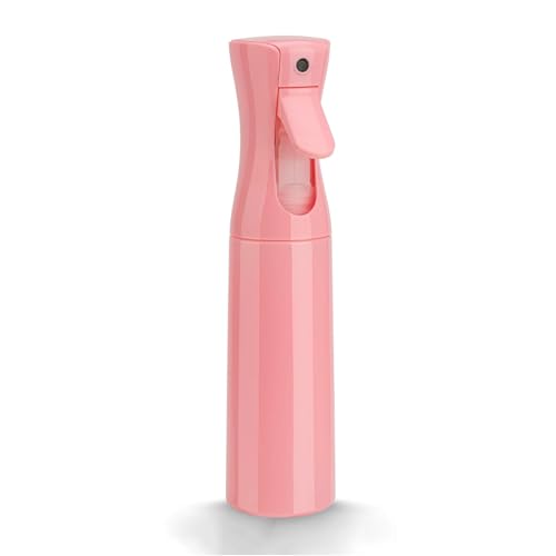 Zuhose Spray Bottle for Hair (10.15OZ /300ML) Continuous Ultra Fine Mist Sprayer for Hair Salons Barber Plants Skin Care 1 Plack Pink