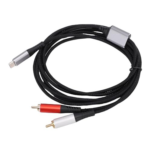 Fabater Aux-Stereokabel, 6,6 Fuß Langes Audiokabel Vom Typ C auf Dual-Stecker, Stereo-Aux-Kabel-Y-Splitter für Lautsprecher, Gehäuse aus Zinklegierung und Erweitertes...