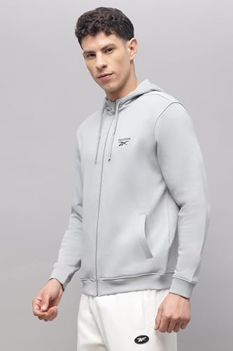 Image of Reebok Men's Full-Zip Hoodie - Soft Fleece Sweatshirt with Adjustable Hood & Front Pockets