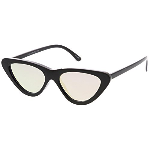 Image of zeroUV Women's Small Thick Neutral Colored Flat Lens Cat Eye Sunglasses 51mm