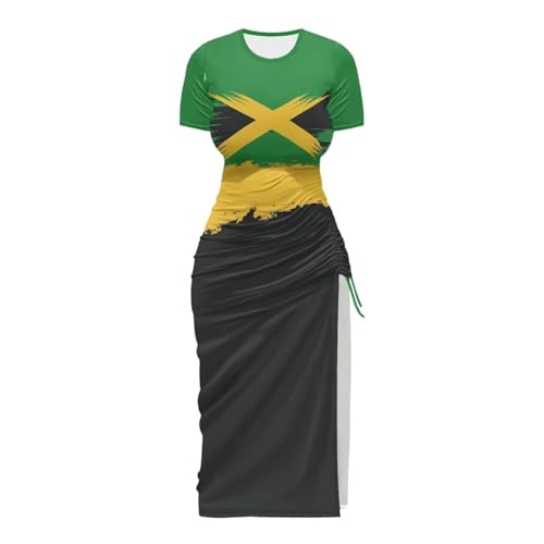 Image of Short Sleeve Dress for Women,Sexy Bodycon Dress,Plus Size Slit Dress,String Design s-4xl