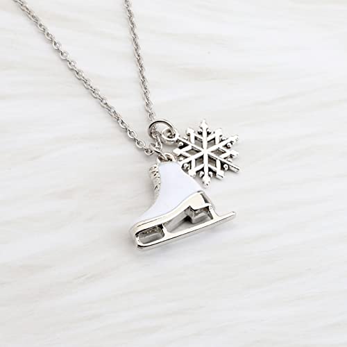 Skater Keychain Ice Skate Keychain White Enameled Figure Skating Pendant Team Sport Skater Jewelry Skate Lover Gift3