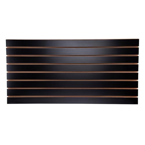 SSWBasics 4 ft x 2 ft Horizontal Black Slatwall Panels for Wall (24"H x 48"L) - Pack of 2 - Garage Wall Organizer Panels and Craft Storage Organization Slatwall Panel