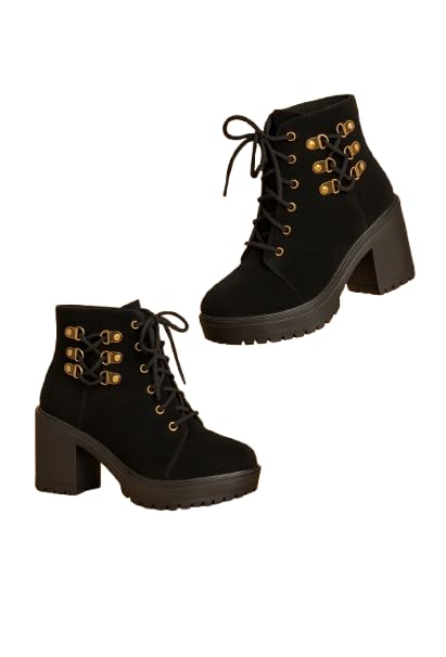 Provides Stylish Women's Laced Boots | Elegant, Sturdy & Chic Design | Casual to Parties | Trendy Ankle-Length Footwear