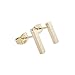 HONEYCAT 24k Gold Plated Mini Flat Bar Stud Earrings | Minimalist, Delicate Jewelry