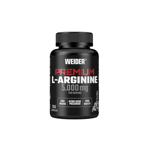Weider - L-Arginine Caps - Hochdosierte Aminosäure für optimale Trainingsunterstützung, 5.000 mg Arginin pro Portion - 100 Vegane Kapseln