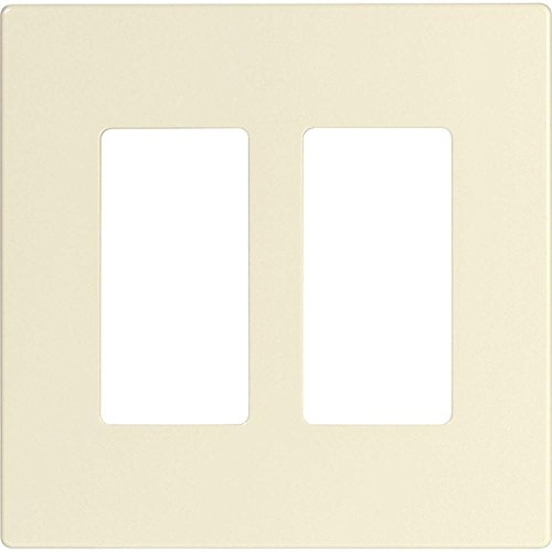 Image of Eaton PJS262LA Decorator Screwless Wallplate, 2-Gang, Light Almond