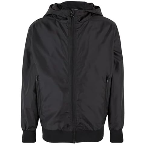 Urban Classics Boy's Black Windbreaker Jacket Cover