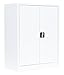 Produktbild Flügeltürenschrank Schrank Stahl Stahlblech Lagerschrank Aktenschrank 2 Fachböden 530317 Weiß 1000 x 800 x 380 mm kompl. montiert und verschweißt