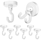 Weysoo 6 Stück Klebehaken, 360° Drehbar Deckenhaken Selbstklebend, Halten Sicher Haken Selbstklebend, Ohne Bohren Handtuchhaken, Wandhaken Selbstklebend für Decken, Wand, Kleiderkastens (Max.5kg)