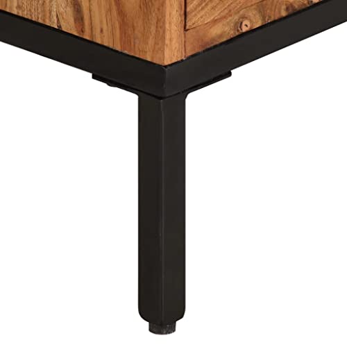 Meuble TV avec gestion des câbles et rangements en bois massif - 8