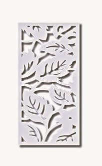 VIMA (Leaves) Decorative Wall Panel - 48" L x 24" W x 3/8" H, White Color PVC Board Panel with Private Screen Fence Design for Home Renovation & Wall Décor