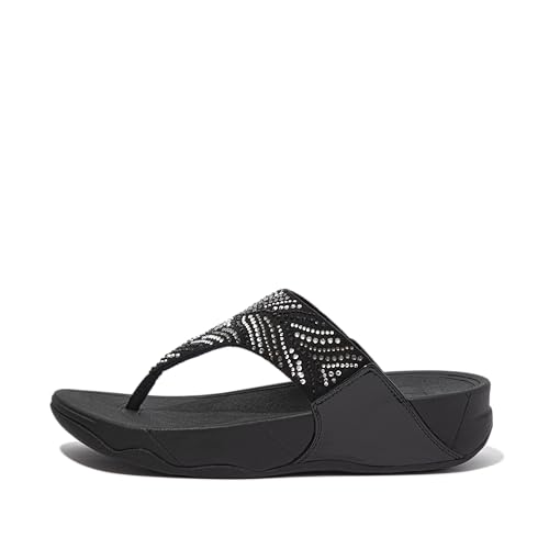 FitFlop Women's Lulu Crystal Feather Original Fit Toe-Post Wedge Sandal2