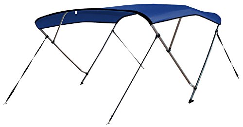 Leader Accessories Pacific Blue 4 Bow 8’L x 54″ H x 91″-96″ W Bimini Top Cover 4 Straps for Front and Rear Includes Mounting Hardwares with 1 Inch Aluminum Frame
