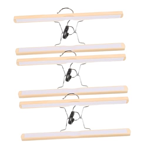 CAXUSD 3 Grucce Legno Naturale Semplice Elegante Robusto Design Pratico Per Pantaloni Gonne