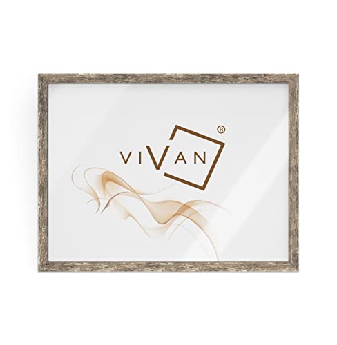 Misura Immagine A4 VIVAN Cornice Poster in Legno con PLEXIGLASS E Retro, Argento Ossidato, Formato Immagine A4