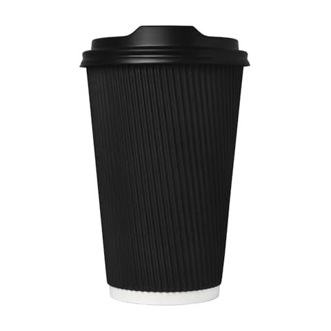 We Can Source It Ltd 200 Black Ripple Coffee Cups Cover
