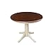 International Concepts 36" Round Top Pedestal Table-28.9" H, Antiqued Almond/Espresso