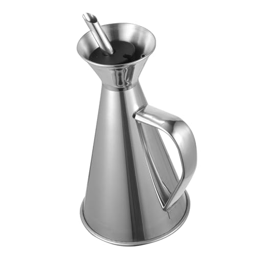 Ipetboom Dispensador de Aceite Antigoteo con Asa Acero Inoxidable Botella Vinagre Cruet Control Preciso para Cocina Hogar