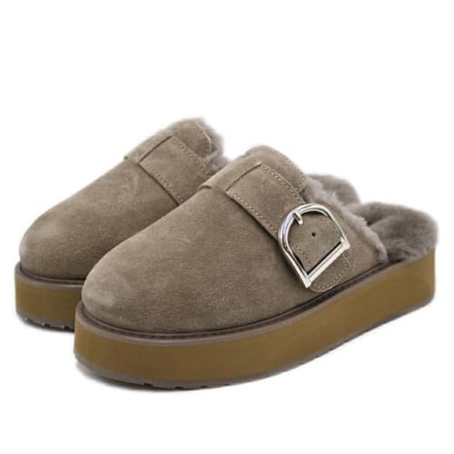 [EMU Australia] エミュ サボサンダル w13265 Adison Smoke US/W7(24.0) シープスキン 厚底 ムートン サンダル モックシューズ 防寒 保温 ファー ボアのサムネイル