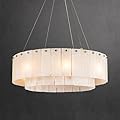 DARYEWO Alabaster Chandelier Round,Modern Drum Chandeliers,Spanish Marble Pendant Light Fixture for Living Room,Dining Room,Bedroom,Foyer,Kitchen Island,D24 inchs,8-Lights G9
