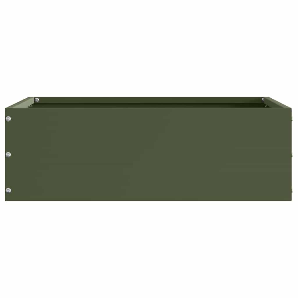 Lot de 6 bordures de pelouse en acier robuste - Vert olive - 40 x 40 x 13 cm - Bordure de jardin durable pour parterre de fleurs et aménagement paysager - Montage facile