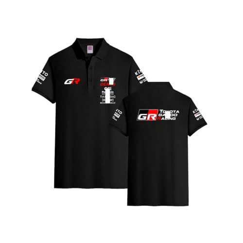 [DJ-A1wayS] 2025トヨタGRカー ポロシャツ WRCラリー レーシングスーツ ル・マン メンズ レディースTシャツ最新 半袖 おしゃれ夏服 レーシング夏のアウトドアスポーツカジュアルライド (黒い,XL) [並行輸入品]のサムネイル
