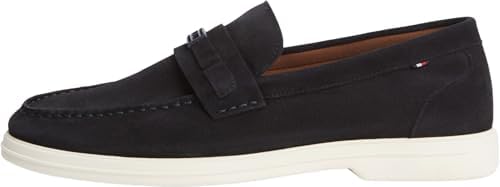 Tommy Hilfiger Herren Light Suede Flag Hardware Loafer Fm0fm05897 Halbschuhe