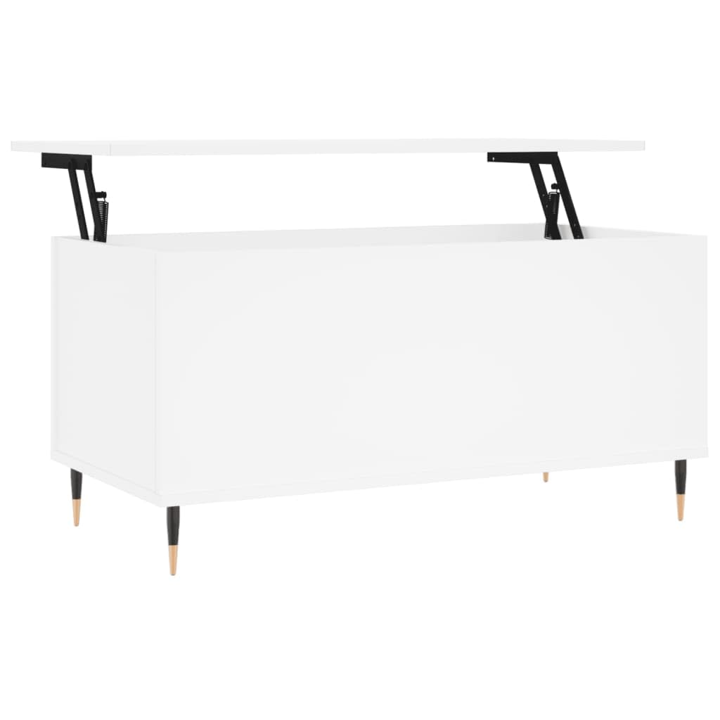 Homgoday Tavolino da caffè bianco 90 x 44,5 x 45 cm, in legno ingegnerizzato, tavolino da tè per soggiorno, sala d'accoglienza degli ospiti, camera da letto e ufficio mobili tipo 1