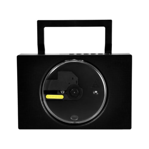 DAZZLEEX Reproductor de CD portátil con altavoces HiFi duales integrados de potencia de salida de 4 W, radio FM, inalámbrico 5.1, compatible con MP3, WAV, WMA y control remoto (negro)