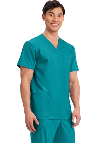 Image of Cherokee WW Revolution V-Neck Scrub Top for Men with 3 Pockets