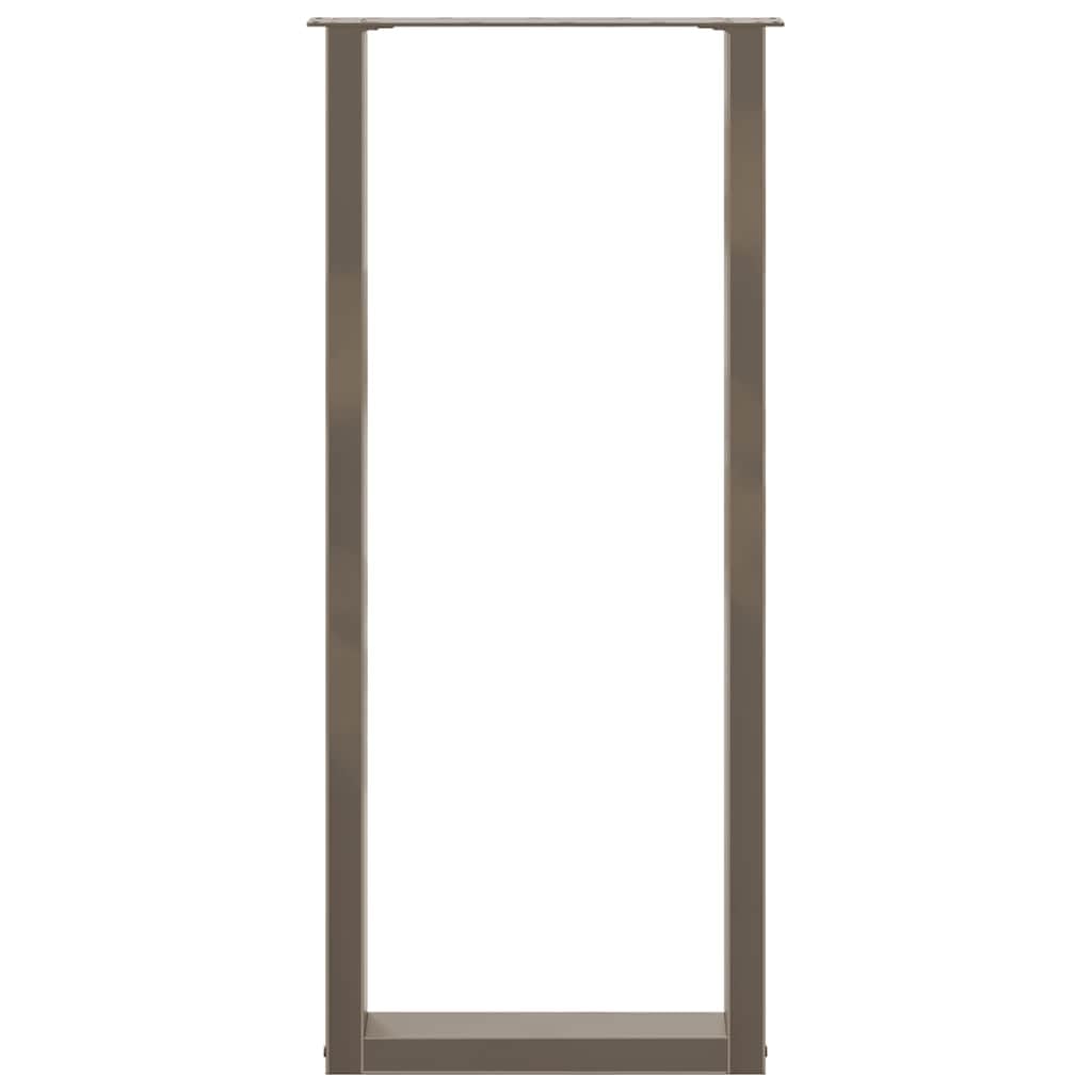 Nogi do stołu barowego w kształcie litery U, 2 szt. stal naturalna 50 x (110 – 111) cm, stalowy stelaż stołu barowego dla stabilnej konstrukcji stołu