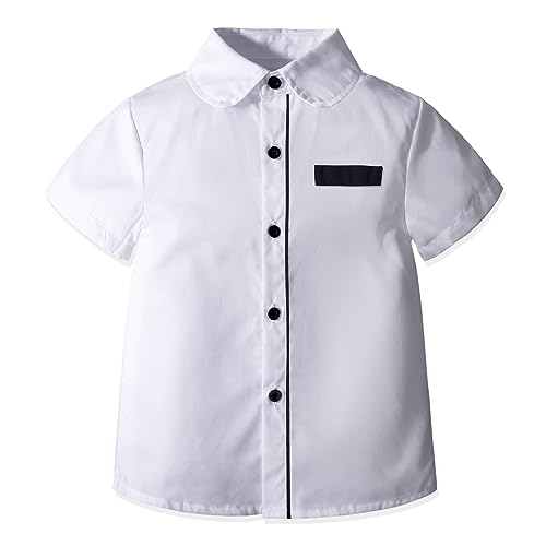 Image of Nwada Boys Suit Toddler Dress Clothes Shirt with Bow Tie, Dress Pants Sets Kids Gentleman Outfit suits