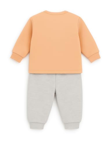 Image of Bold N Elegant Cotton Baby Winter Fleece Full Sleeve Front Button Colorful Cartoon Printed Sweatshirt and Pajama Lower Clothing Set for Newborn Infant Toddler Baby Boy Girl