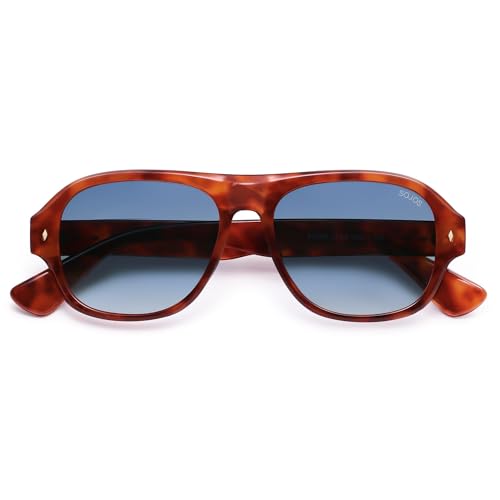 SOJOS Polarized Aviator Square Sunglasses for Women Men 90s Retro Vintage Oval Shades UV400 Lens SJ2395