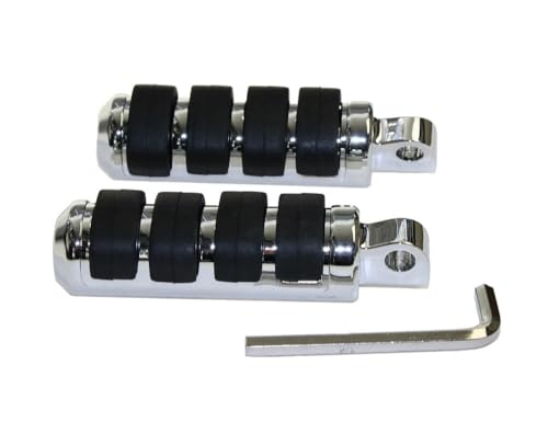 2X Fußrasten Chrom für Harley Davidson HD ab 1984 alle Softail XL Sporty V Rod Dyna CVO Fat Boy FLD FLHR FLHRC FLHRCI FLHRI FLHRSI FLHS FLHT FLHTC FLHX FLHTI