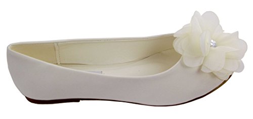 Cinderella Shimmer Flats (Childrens 2, Ivory)2