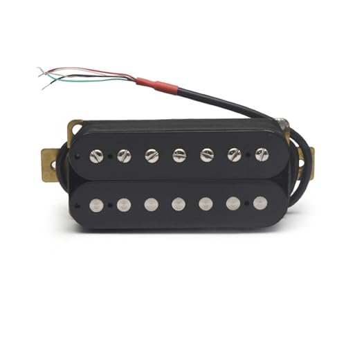 エレキギターのピックアップ エレキギター ダブルコイル ピックアップ ブラック フレーム付き ギター 7 弦ダブル ブロック ピックアップ ナイフエッジ エレキギター ピックアップ(Black Neck 58MM)