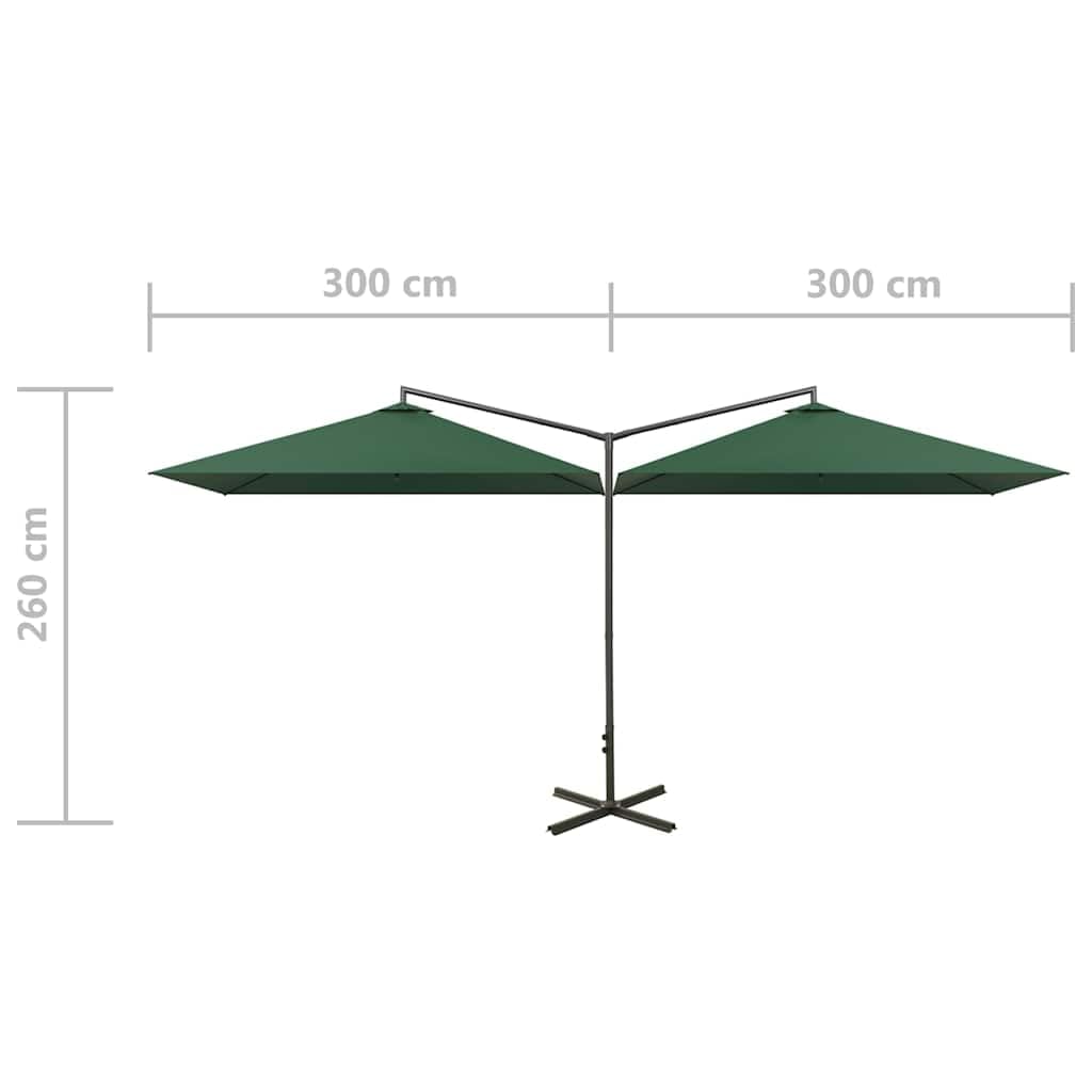 SYDE Podwójny parasol ogrodowy stalowy 600x300 cm