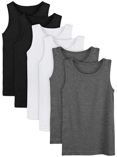 Cooraby 6 Pack Toddler Tank Top Kids Undershirts Soft Undershirt for Boys and Girls