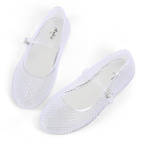Image of Ankis Women's Mary Jane Ballet Flats, Mesh Jelly Fishnet Sandals