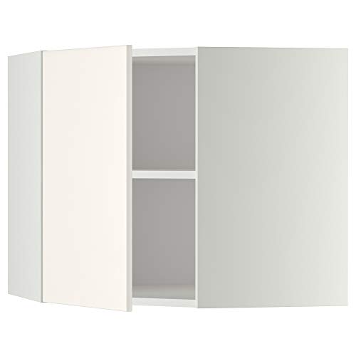 METOD armario esquinero de pared con estantes 67,5 x 67,5 x 60 cm blanco/Veddinge blanco