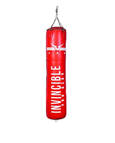 Image of Invincible Pro Gear Leather Boxing Bag (Red Black, 100 cms. x 35 cms. 25 KGS)