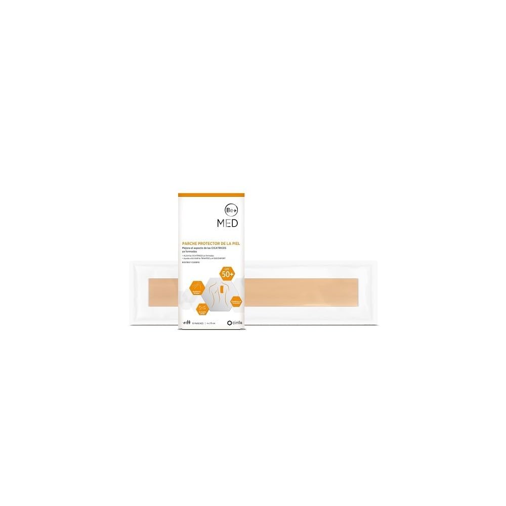 Be+ Med 10 Patch Protective Patches Skin SPF 50+ - Bio-elastyczne plastry z kwasem hialuronowym - Wodoodporna ochrona przed promieniowaniem UVA - Pomaga Poprawić Wygląd Skóry - Możliwość przycięcia