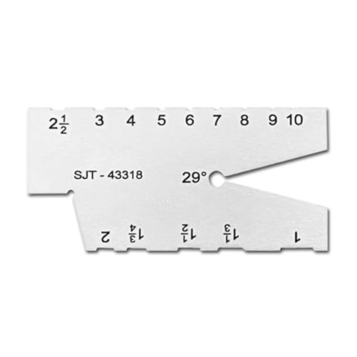 Fazvncv Calibre de rosca de 29/30 grados, ángulo de tornillo inoxidable, plantilla de ángulos de corte de rosca, herramienta de inspección de molienda