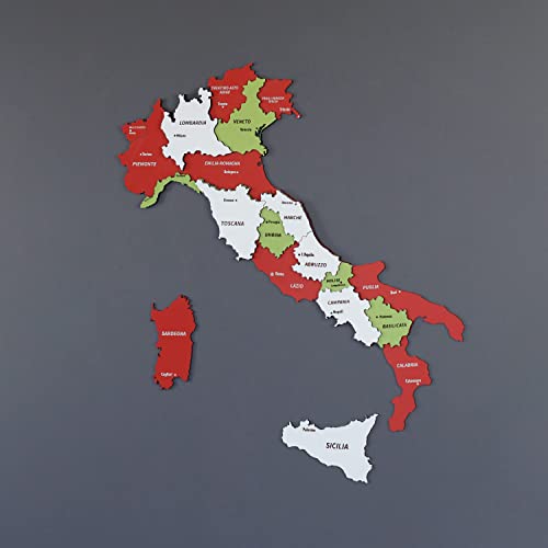 Décor mural en bois Italie 3D drapeau 90x77 cm Colorfull Worlds