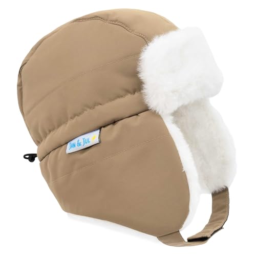 Image of JAN & JUL Waterproof Trapper Hat for Baby and Kids, Insulated Winter Hat with Faux Fur Lining