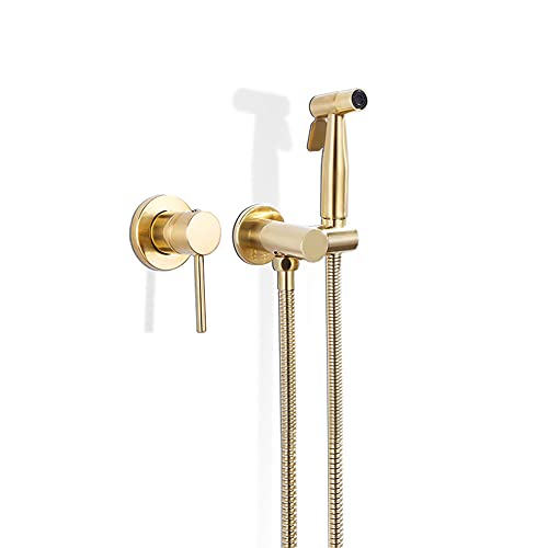 Pulvérisateur de robinet de bidet kit de toilette mural suspendu doré