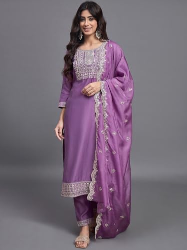 Image of Florely Women's kurti set for woman | kurta sets for woman | Cotton Kurta Set for Women | Embroidered Kurta Set for Women | Kurta Set with Pant Dupatta | 3 Piece Kurti Set | trending kurta women 2026